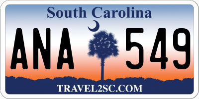 SC license plate ANA549