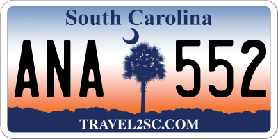 SC license plate ANA552