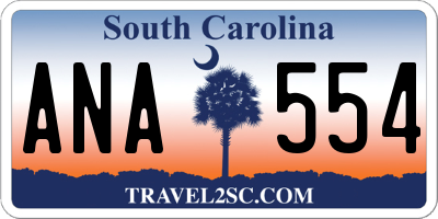 SC license plate ANA554