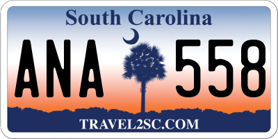 SC license plate ANA558
