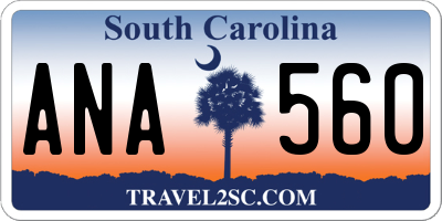 SC license plate ANA560