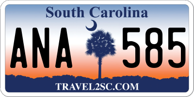 SC license plate ANA585