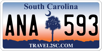 SC license plate ANA593