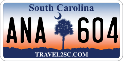 SC license plate ANA604