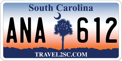SC license plate ANA612
