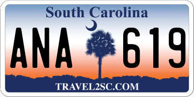 SC license plate ANA619