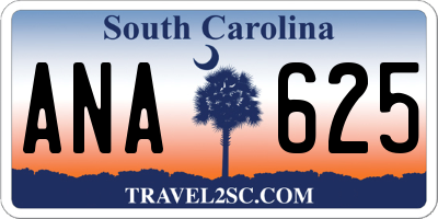 SC license plate ANA625