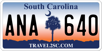 SC license plate ANA640