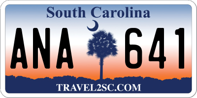 SC license plate ANA641