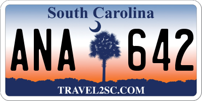 SC license plate ANA642