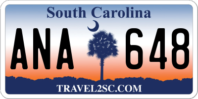SC license plate ANA648