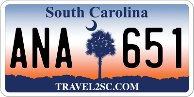 SC license plate ANA651