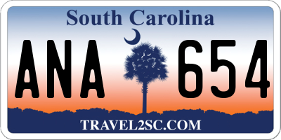 SC license plate ANA654