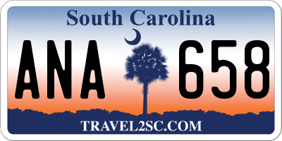 SC license plate ANA658