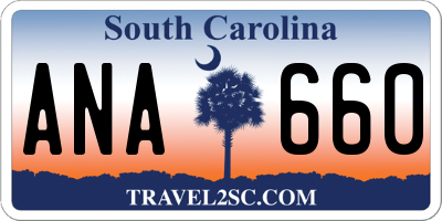 SC license plate ANA660