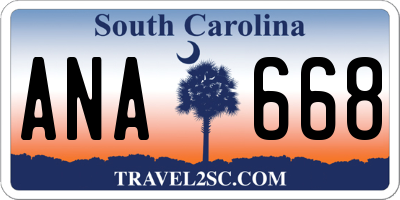 SC license plate ANA668