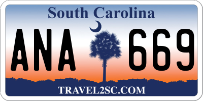 SC license plate ANA669