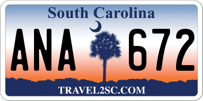 SC license plate ANA672