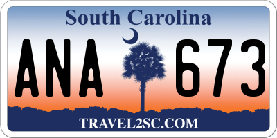SC license plate ANA673