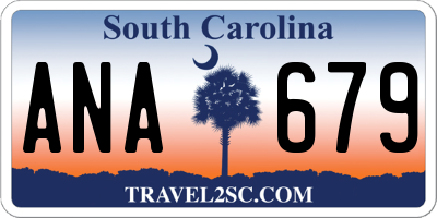SC license plate ANA679