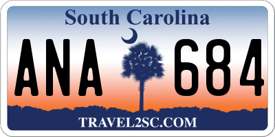 SC license plate ANA684