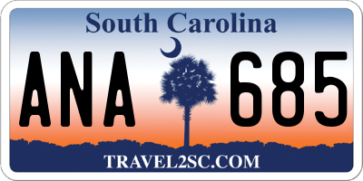 SC license plate ANA685