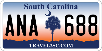 SC license plate ANA688