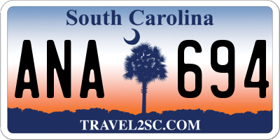 SC license plate ANA694