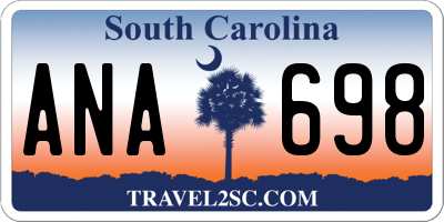 SC license plate ANA698