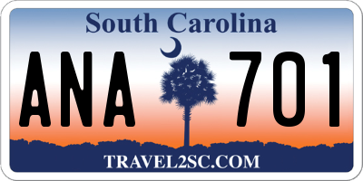 SC license plate ANA701