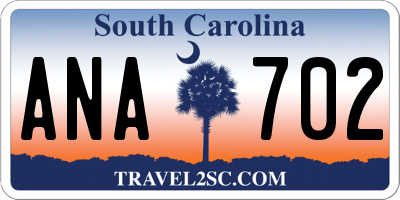 SC license plate ANA702