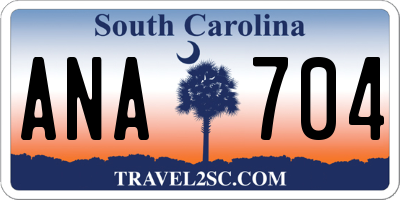 SC license plate ANA704