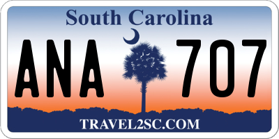 SC license plate ANA707