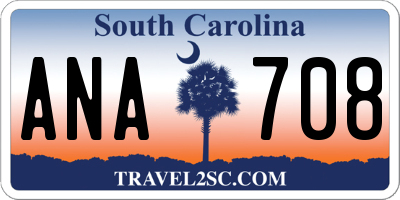 SC license plate ANA708