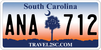 SC license plate ANA712