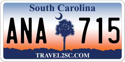SC license plate ANA715