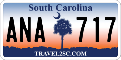 SC license plate ANA717