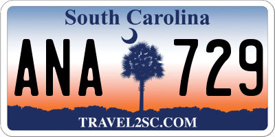 SC license plate ANA729
