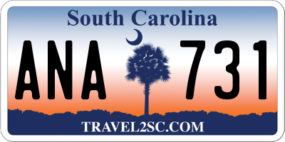 SC license plate ANA731