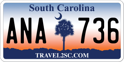 SC license plate ANA736
