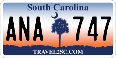 SC license plate ANA747