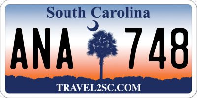 SC license plate ANA748