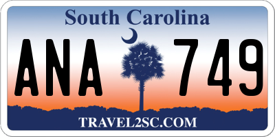SC license plate ANA749