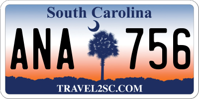 SC license plate ANA756