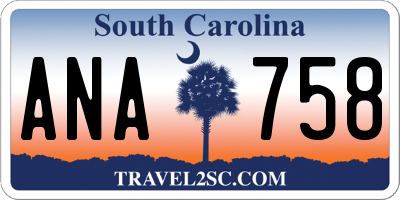 SC license plate ANA758