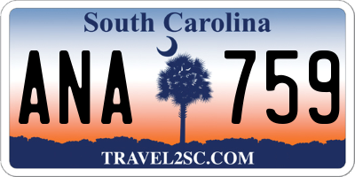 SC license plate ANA759