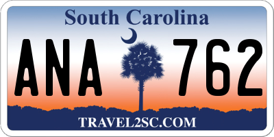 SC license plate ANA762