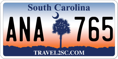 SC license plate ANA765