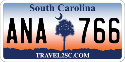 SC license plate ANA766