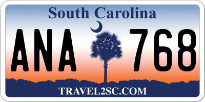 SC license plate ANA768